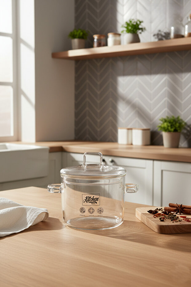 وعاء بوروسيليكات 1500 مل مقاوم للحرارة - 4