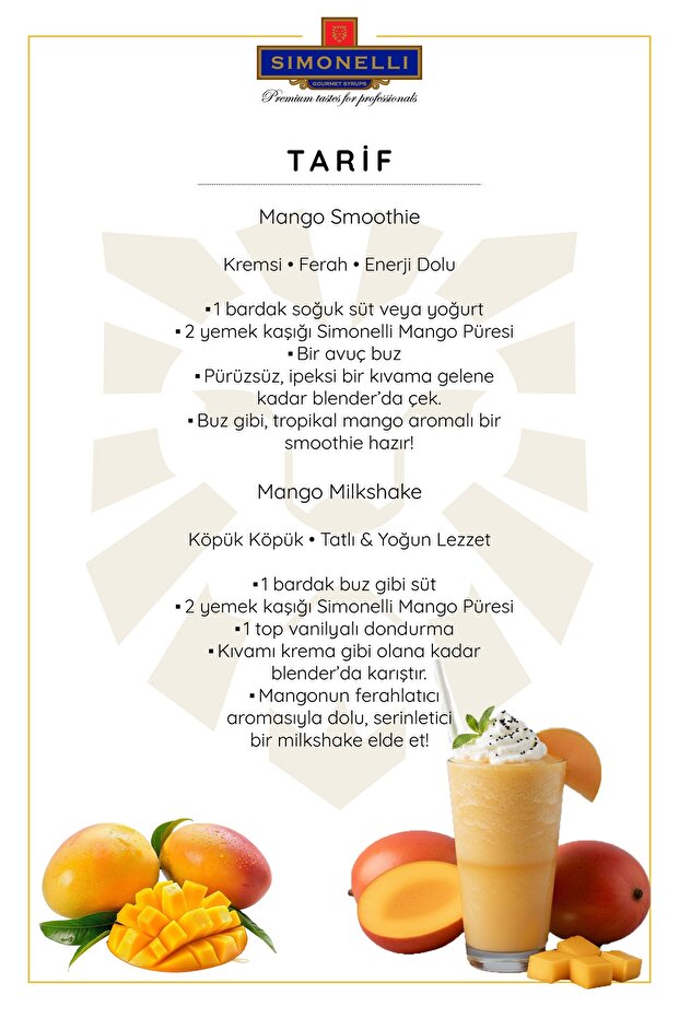 Meyve Püresi Mango Aromalı 1000 G - 3