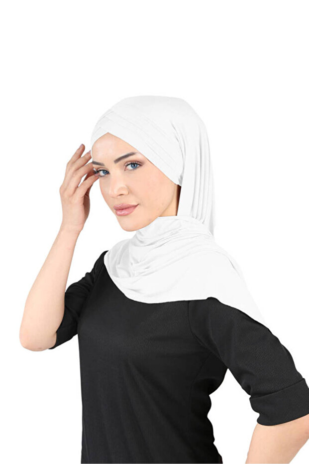 3x Άνετο Σάλι Cross ελαστικό ύφασμα - St 059 Λευκό - 3