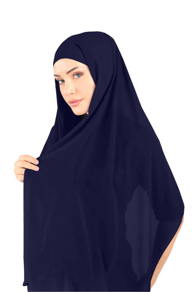 شال شيفون ذاتي الربط - ست 136 أزرق داكن