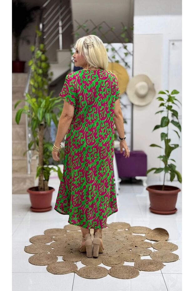 Viskon Frida Elbise - 6