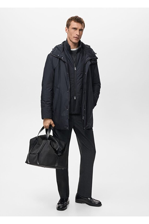 Çıkarılabilir su itici kapitone parka - 2