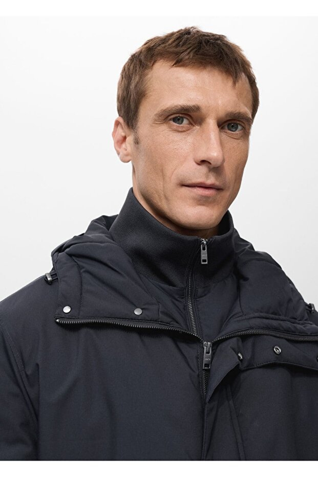 Çıkarılabilir su itici kapitone parka - 8