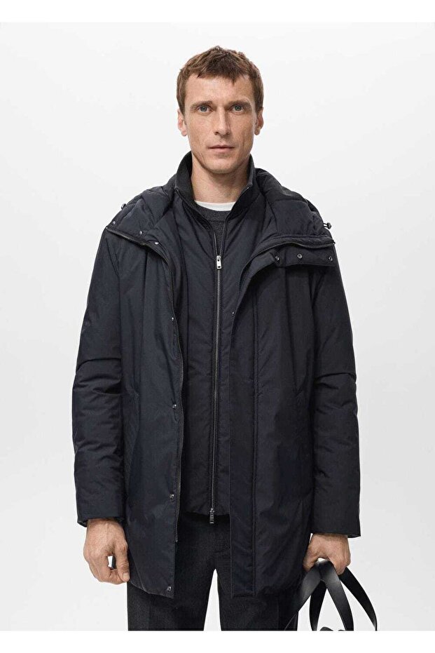 Çıkarılabilir su itici kapitone parka - 1