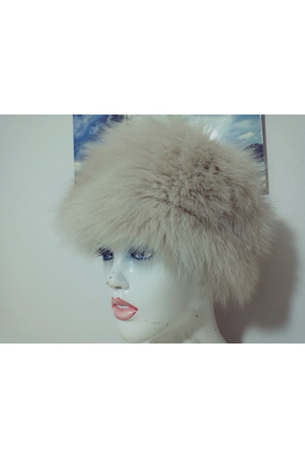 Unisex Genuine Mink Leather Wolf Kipchak Genuine Wolf Kipchak Börk Heart Hat