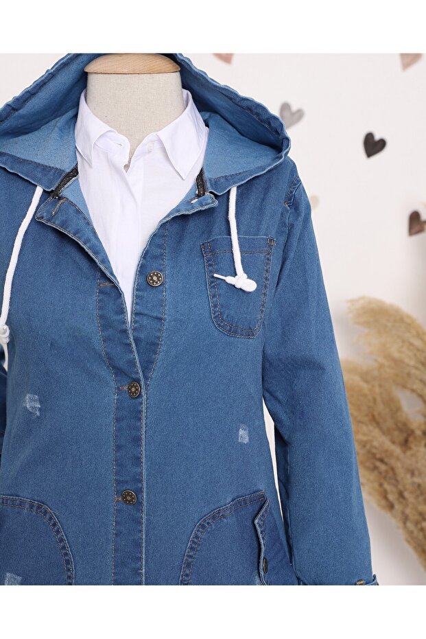 Laci Fold Pocket Denim Cap - 5