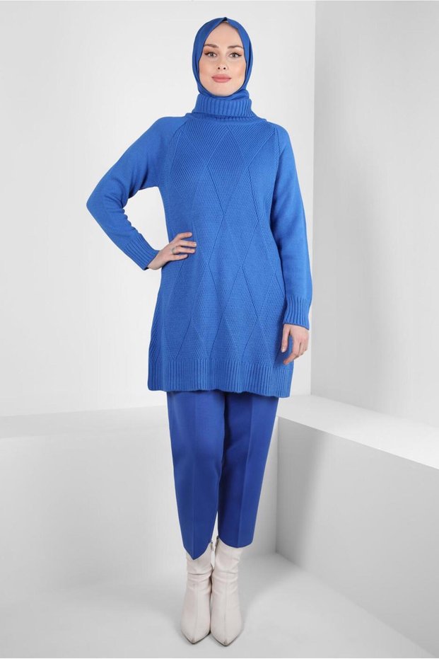THROAT COLLAR KNITWEAR TUNIC 44061