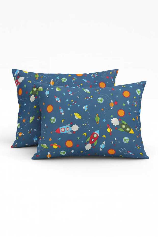100% Cotton Baby Kids Pillow Case 35X45 (2 Pcs) Navy Blue Galaxy