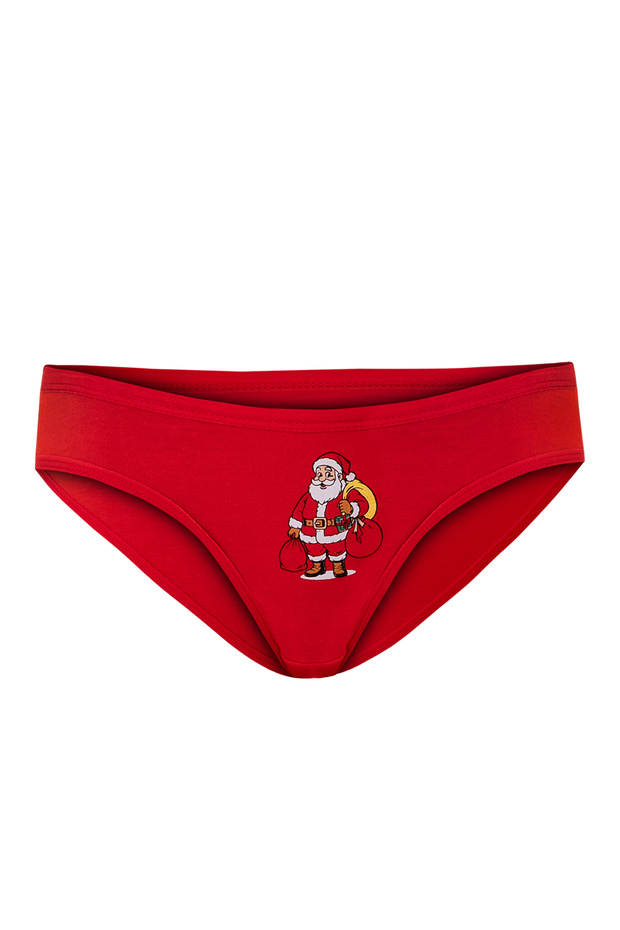 Kadın Kırmızı Yılbaşı Özel 4'lü Bikini Slip Külot 2021 - 5