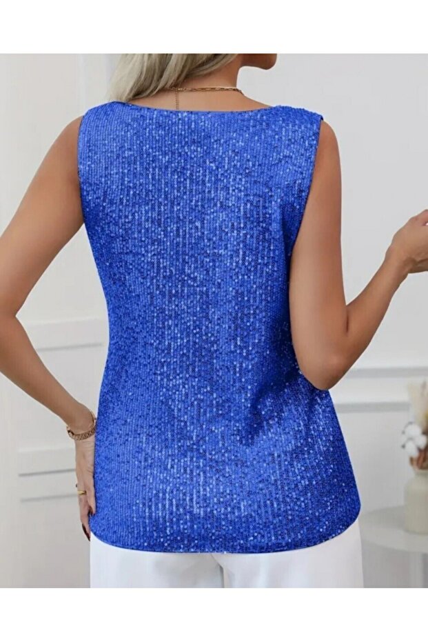 Μπλούζα Saks Zero Sleeve Sequin - 6