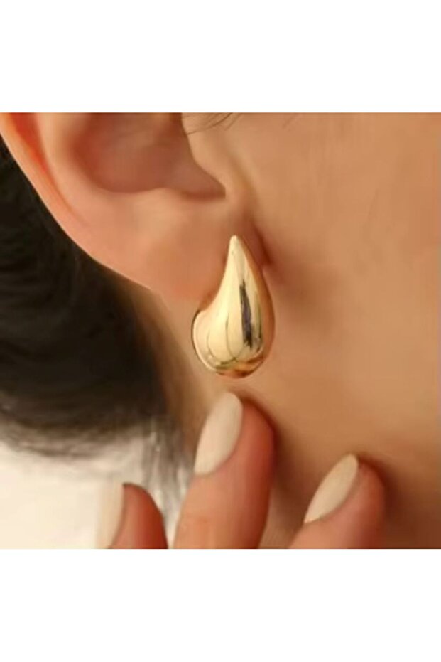 Tarnish Stainless Steel Tear Drop Model Women's Earrings