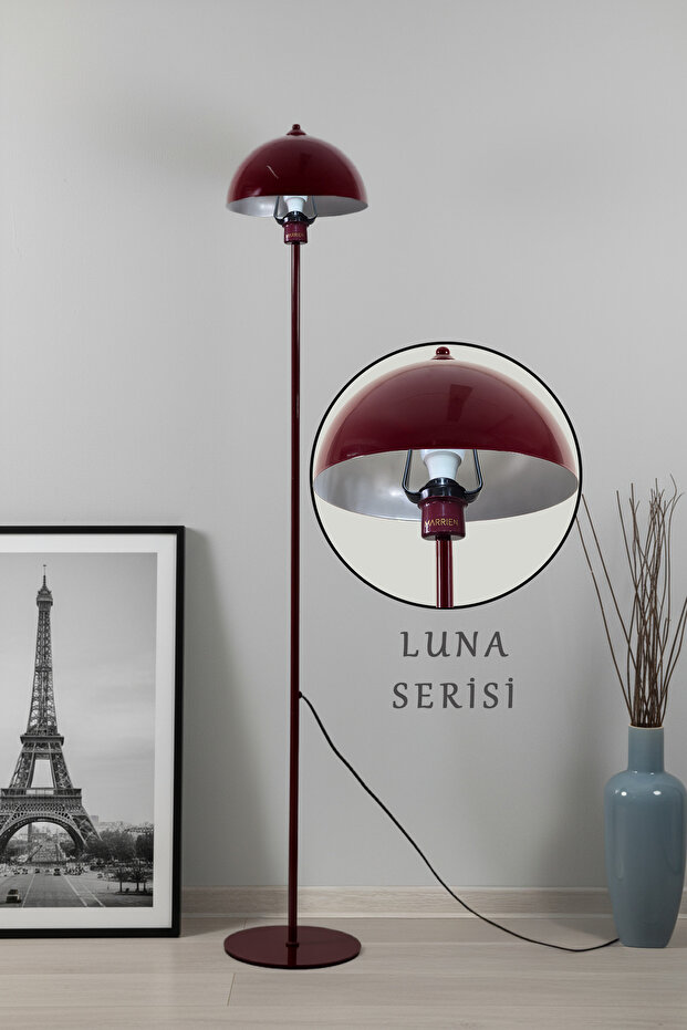 Modena Retro Bordo Metal Başlıklı Tek Ayaklı Lambader - 1