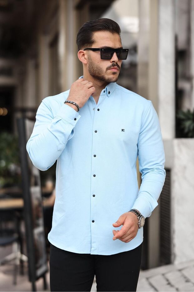 Düz Çıtçıtlı Kışlık Gömlek - 1