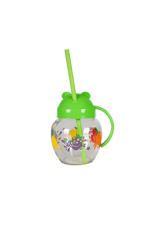 Glass with Straw Drinking Cup Figured Cup Bpa Free Cup Qlux Children's Baby Cup with Straw
