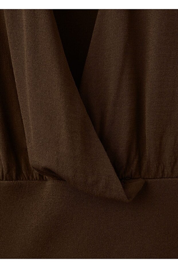 V yaka triko bluz - 5