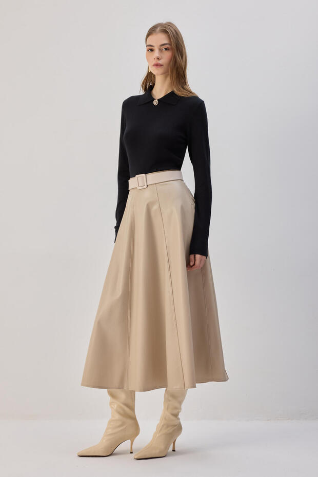 BROŞLU TRİKO BLUZ - 4