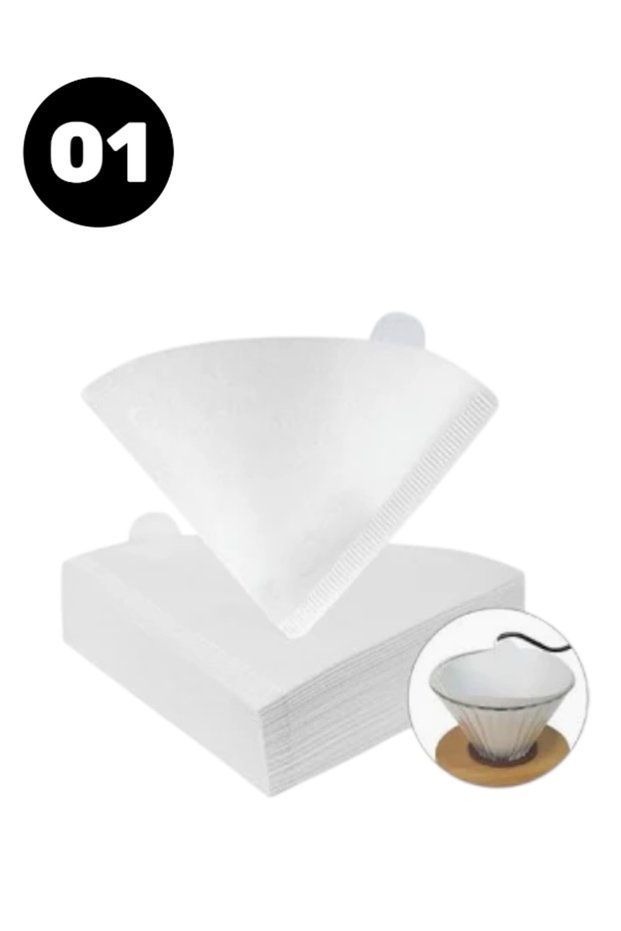 فلاتر قهوة v60 رقم 01 ابيض1-2 كوب