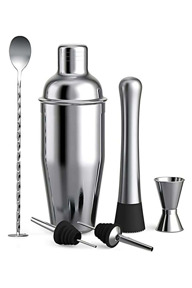 6 Parça Kokteyl Seti (750 ml) Avantajlı Paket, Paslanmaz Çelik Shaker - 1