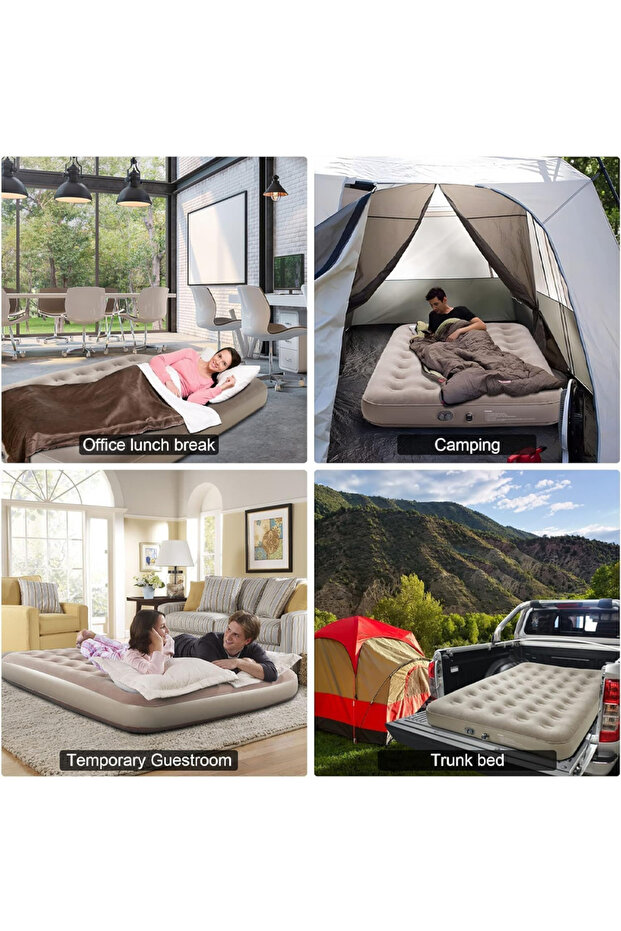 Single Height Inflatable Mattress with Built-In Pump, One-Touch Auto Inflate/Deflate - 7