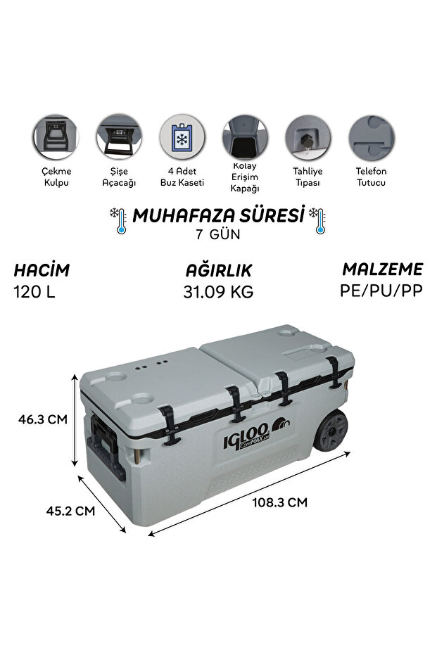 CoreMAX 120 Tekerlekli Buzluk 120 Litre - 6