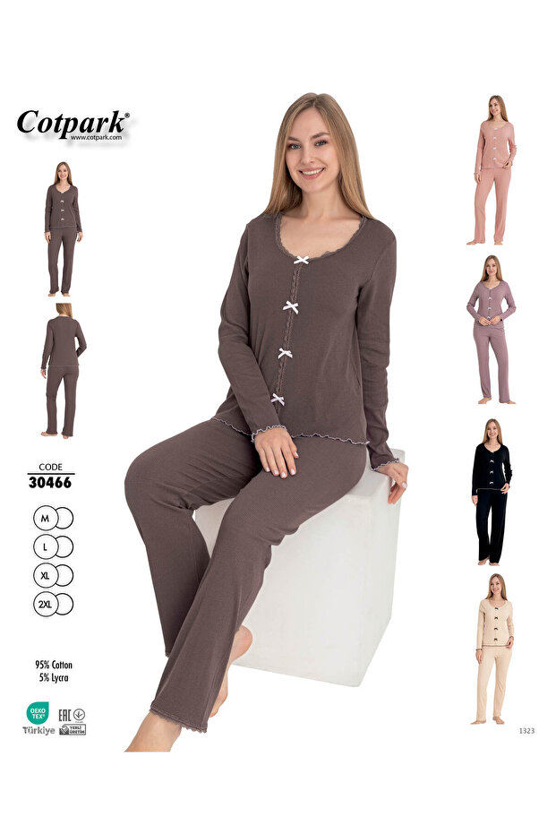 Women's Cotton Lycra Pajama Set / Mink 30466
