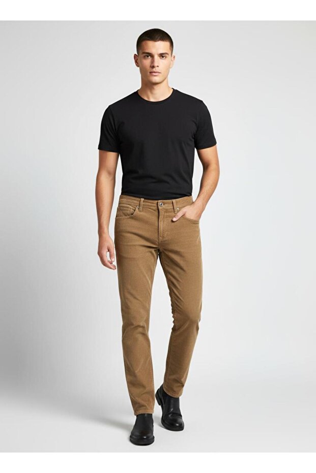 Men's Stretch Fabric Corded Fabric Velvet Pantalon