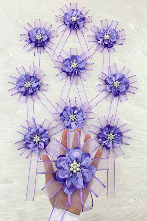 Lilac Brooch Ornament, Bride Groom Dowry Wedding Engagement Convoy Bride's Car Circumcision Henna Ornament 1 Piece