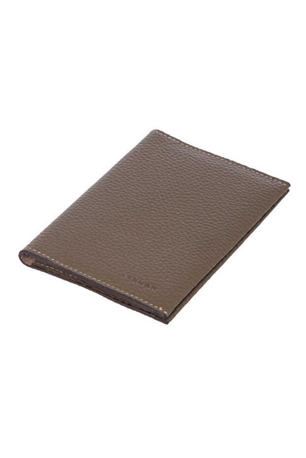 Beige Genuine Leather Unisex Passport Holder - S1Ps00001657-B73