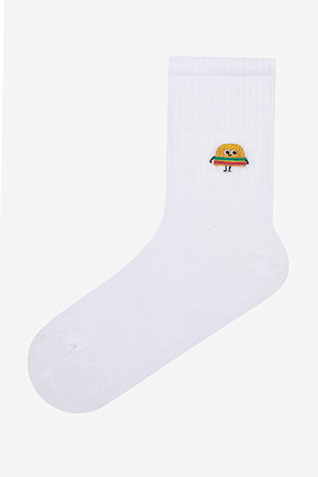 Hamburger Patterned Tennis Socks - 3