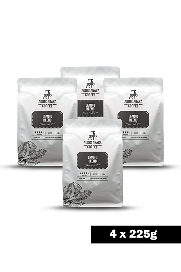 Lemmu Blend Coffee (4 Pieces X225 Gr.) Dark Roast Whole Bean Espresso Coffee