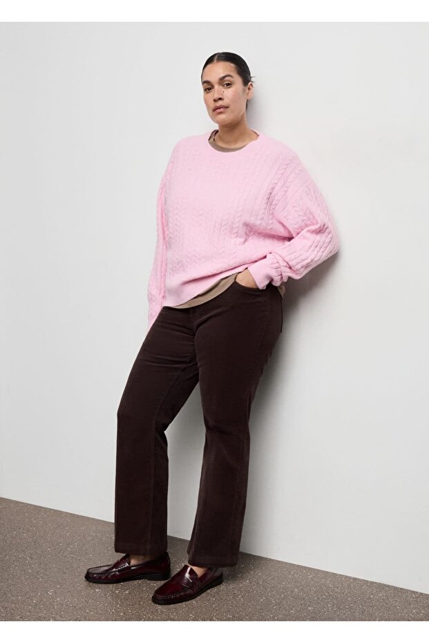 Örgü detaylı triko kazak - 8