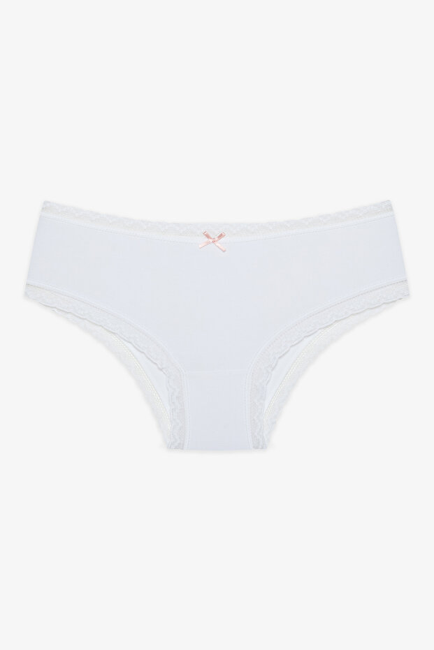 Napi csipke 3 csomagos pamut bézs csípőbugyi - 2