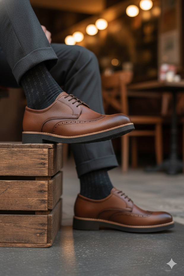 Classic Men's Orthopedic Non-Slip Sole Imported Leather Oxfords Style Daily Shoes