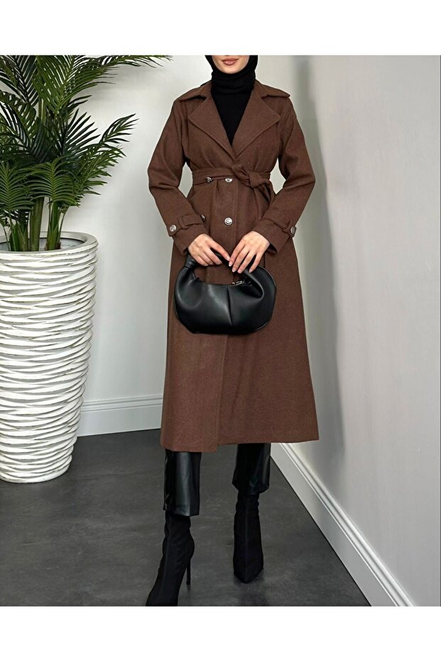 Double Breasted Collar Buttoned Stamp Cap - 3