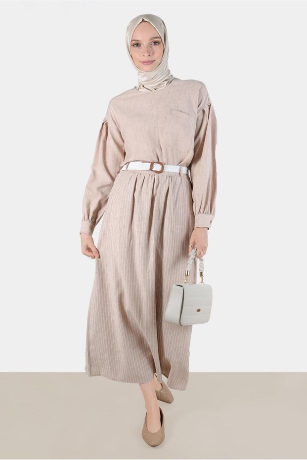 Chain Looked Double Skirt Suit 42686