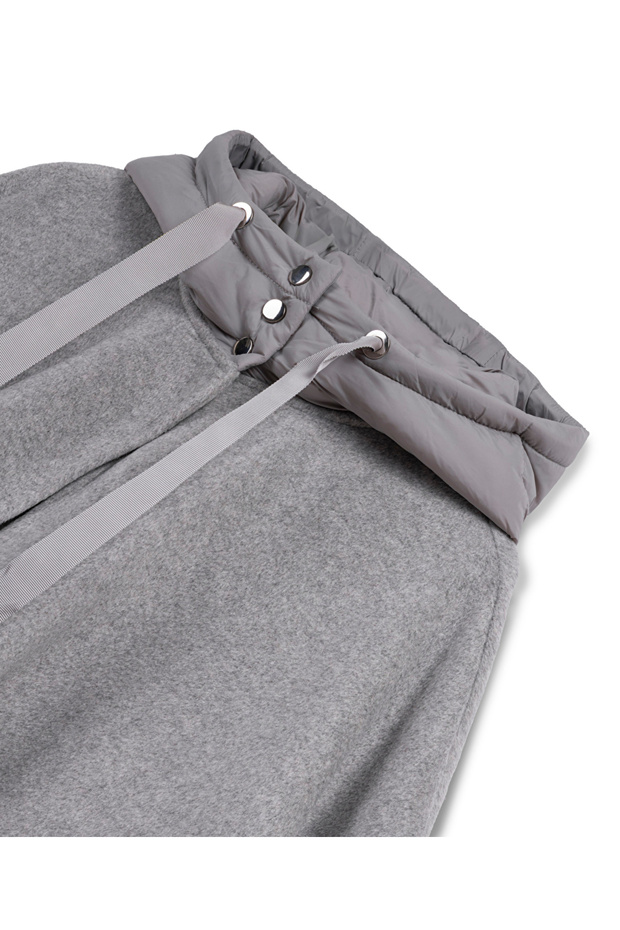 Kumaş mix kapüşonlu panço - 2