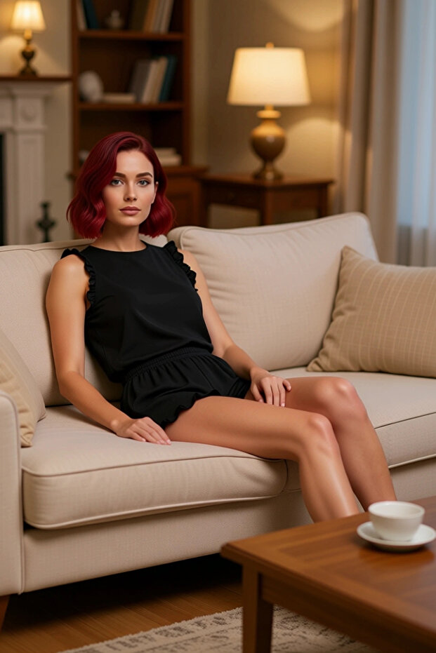 Women's Sleeveless Heart Patterned Cotton Pajamas Set Comfortable Home Wear Set High Quality Use