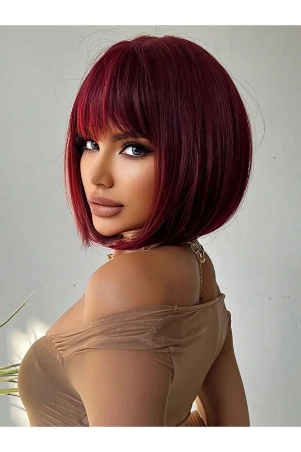 Red Short Bob Cut Wig
