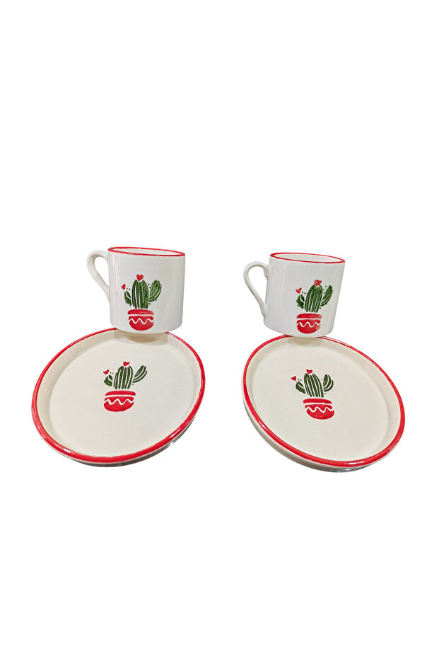 Kahve Fincanı Kaktüs İki Kişilik 100 Ml Double Boy - 3