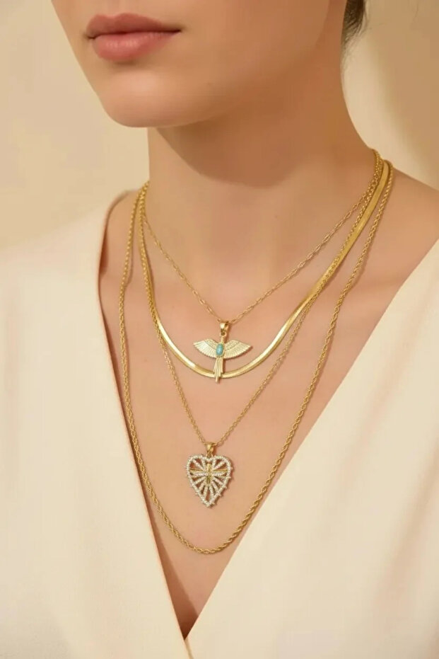 Çelik Çoklu Kolye - 1