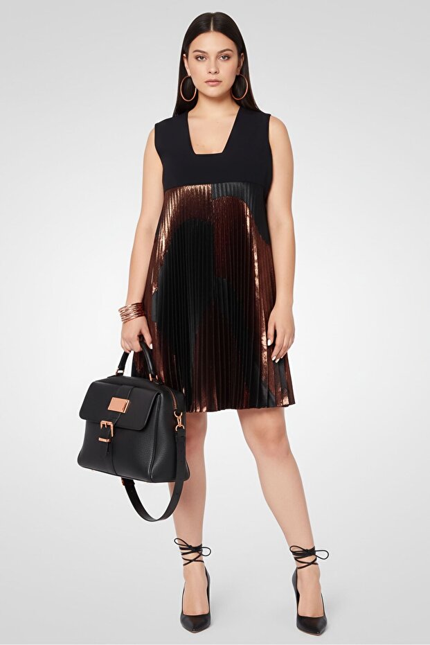 Women V-Neck Sleeveless Mini Dress, Black