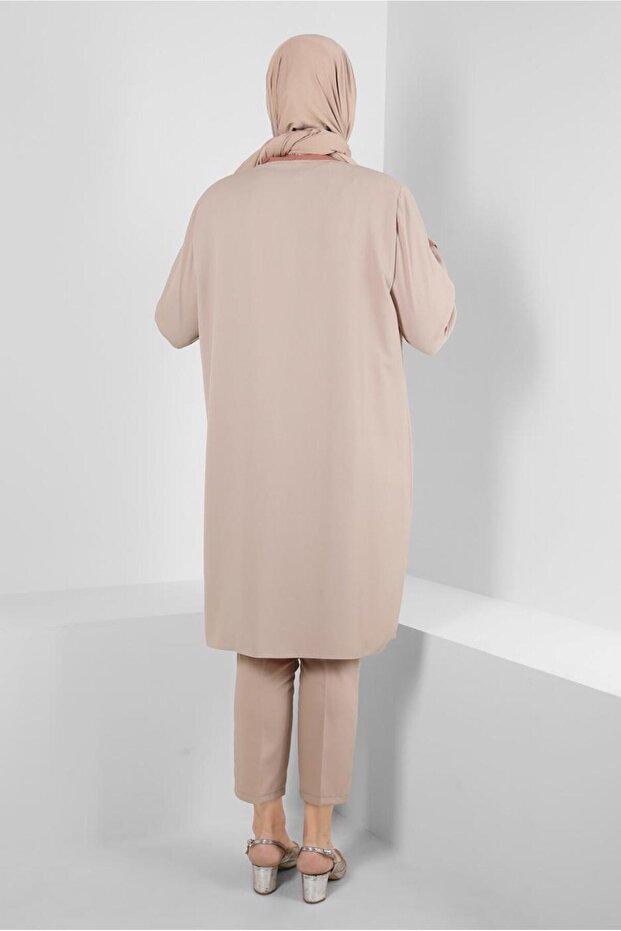 بدلة تونيك مزدوجة بنمط هندسي - 20388 - 3