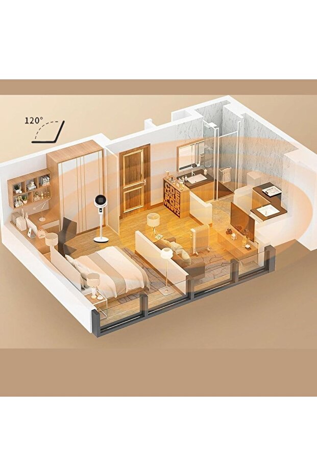 سخان زخرفي عمودي بقوة 2000 واط، درجة حرارة قابلة للتعديل - 2