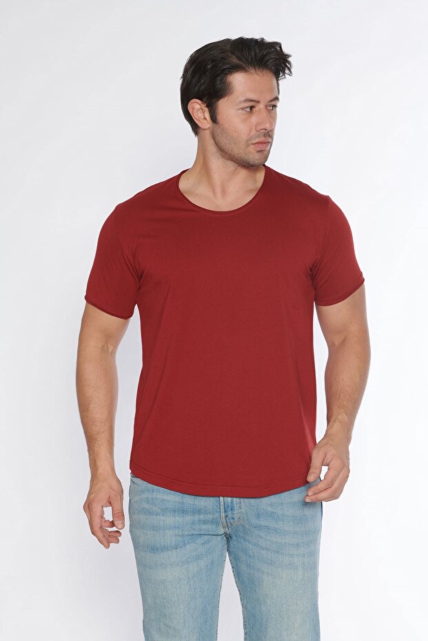 Men's Wide Neck 100% Cotton Loose T-Shirt