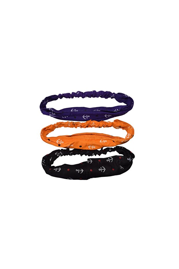 Anchor Patterned Elastic Parachute Model Hair Band Colorful Set