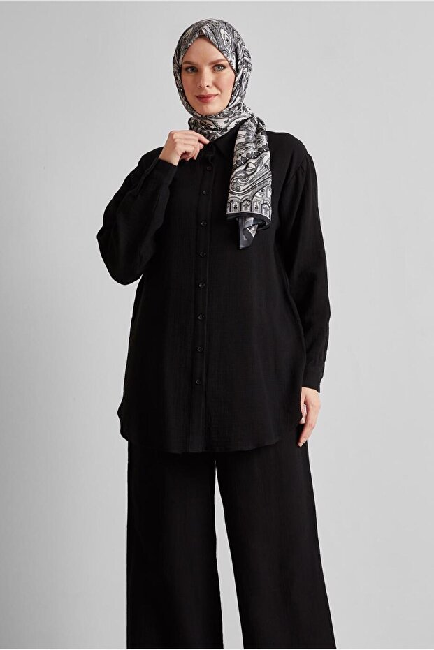 Cotton Muslin Pants Suit 45555