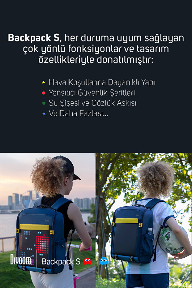 Backpack S Blue LED Screen App Controlled Smart Backpack - 8