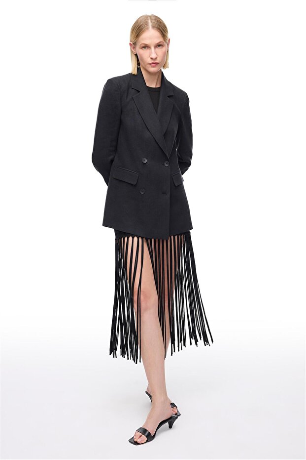 Siyah Holas Rahat Kalıp Ceket - 1