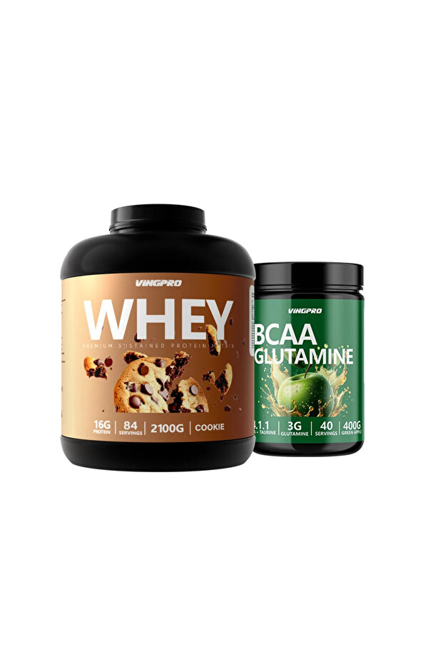 Kas Onarim Eco Pack 2100 Gr Whey Protein (Cookie) - Bcaa+Glutamine (Green Apple)