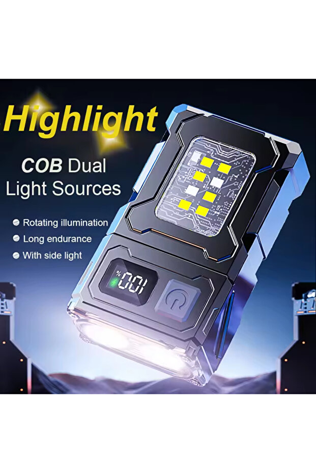 Adjustable Angle Multifunctional COB Flashlight Ajustable Angle LED Outdoor Torch Portable Keychain